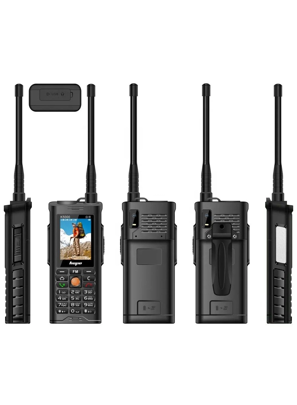 Hope Technology Ultra-Durable Mobile Phone - 4 SIM 15000mAh LED Flashlight