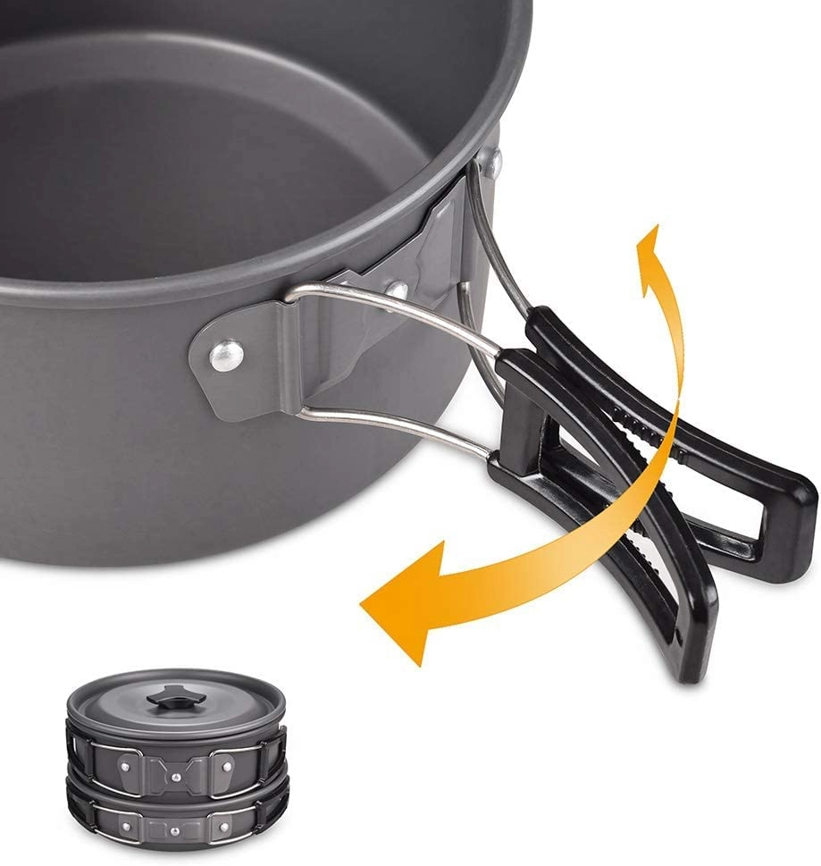 Camping Cookware Mess Kit - 9 pieces
