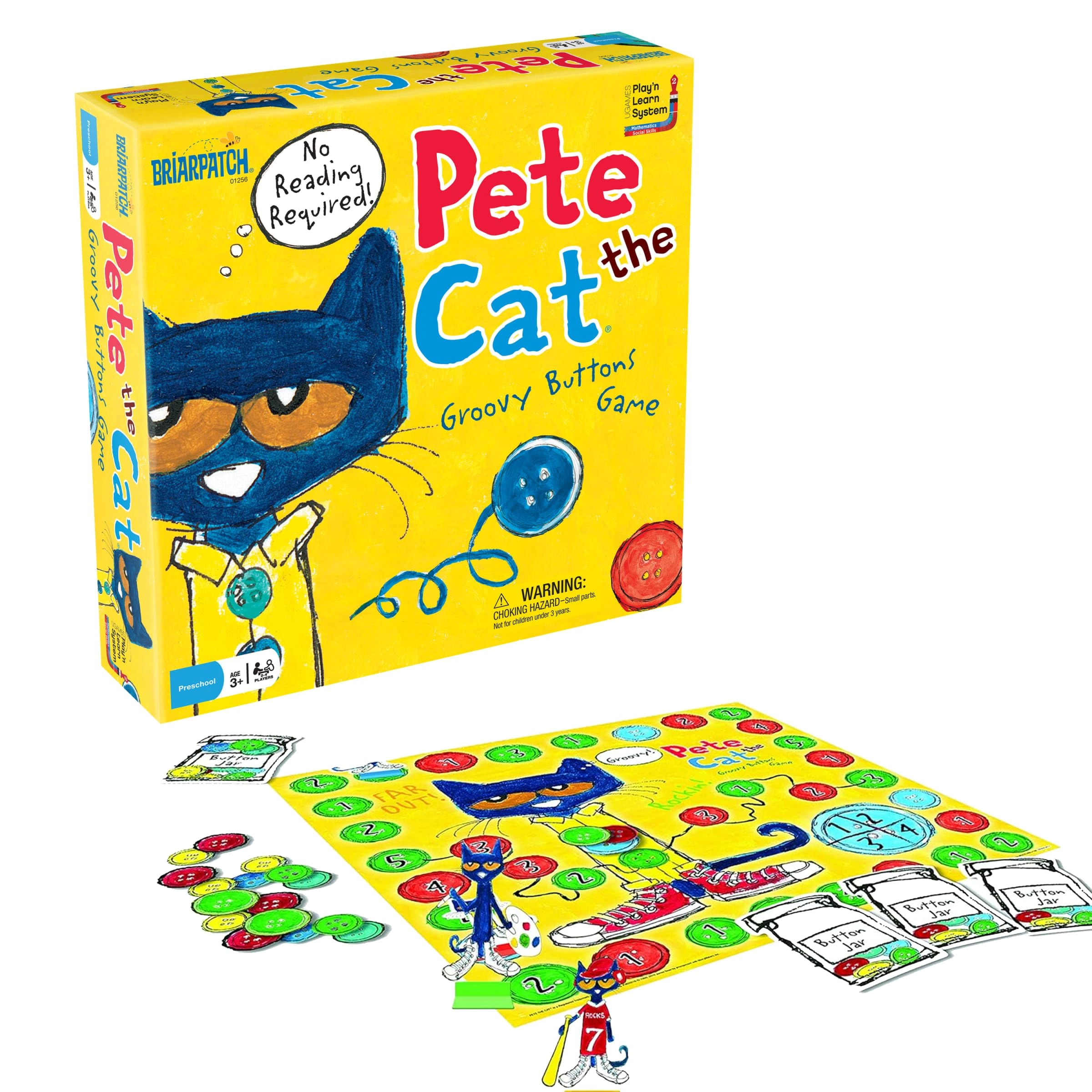 Briarpatch Pete the Cat Groovy Buttons Game - 12 months - 3 years 40 pieces