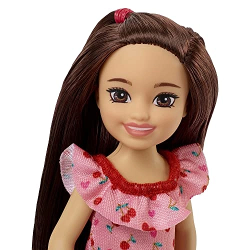 Chelsea Doll - 6-inch Brunette Ruffled Cherry-Print Dress Ages 3+