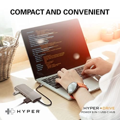 Hyperdrive Power 9-in-1 USB C HUB - 60W PD HDMI 4K30Hz Gigabit Ethernet