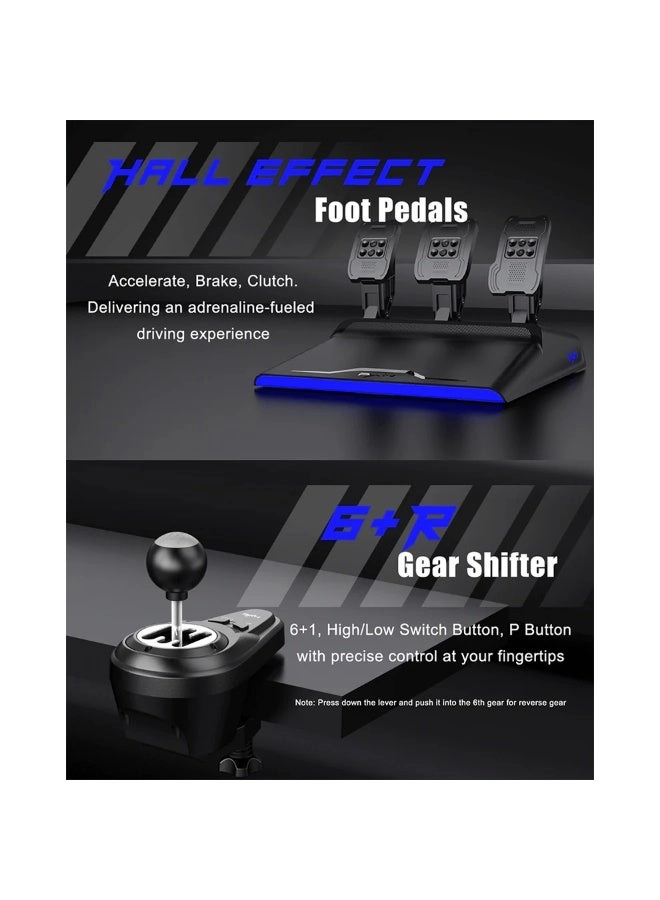 V99 Racing Wheel & Pedals - PC PS4 PS3 Xbox One Xbox Series X/S