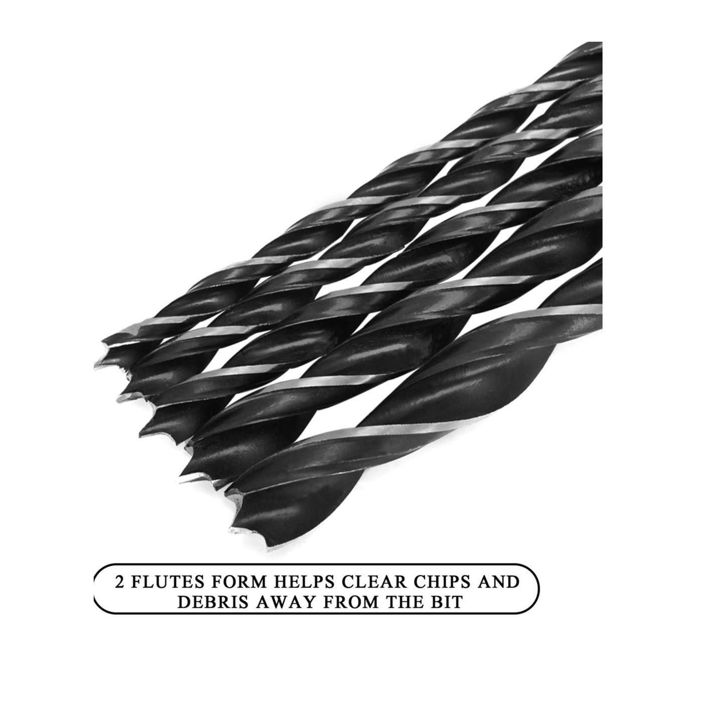 Brad Point Drill Bits - Carbon Steel 7 Pieces 4mm, 5mm, 6mm, 7mm, 8mm, 10mm, 12mm