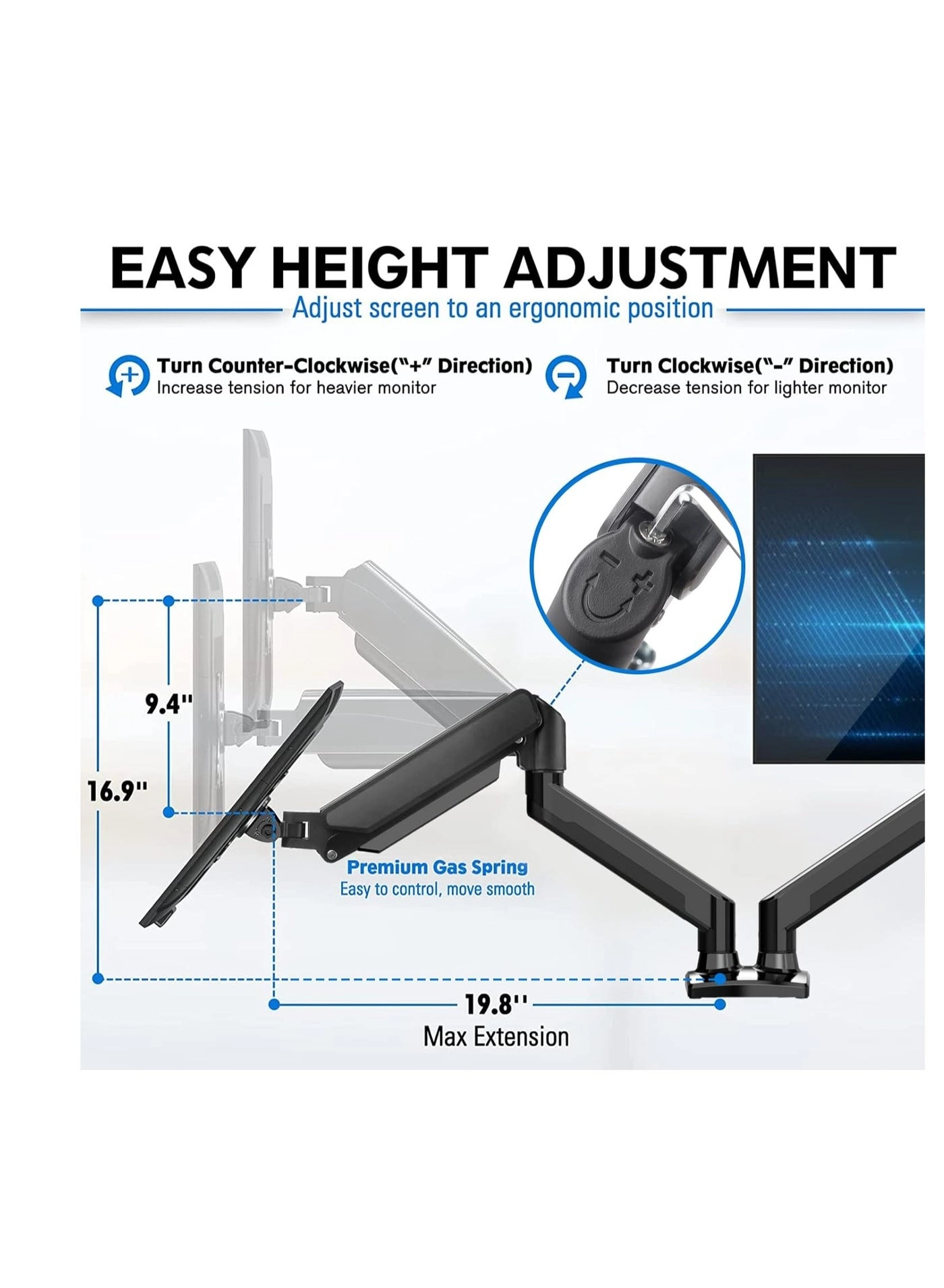 Dual Monitor Stand - 32 Inches 75x75/100x100mm