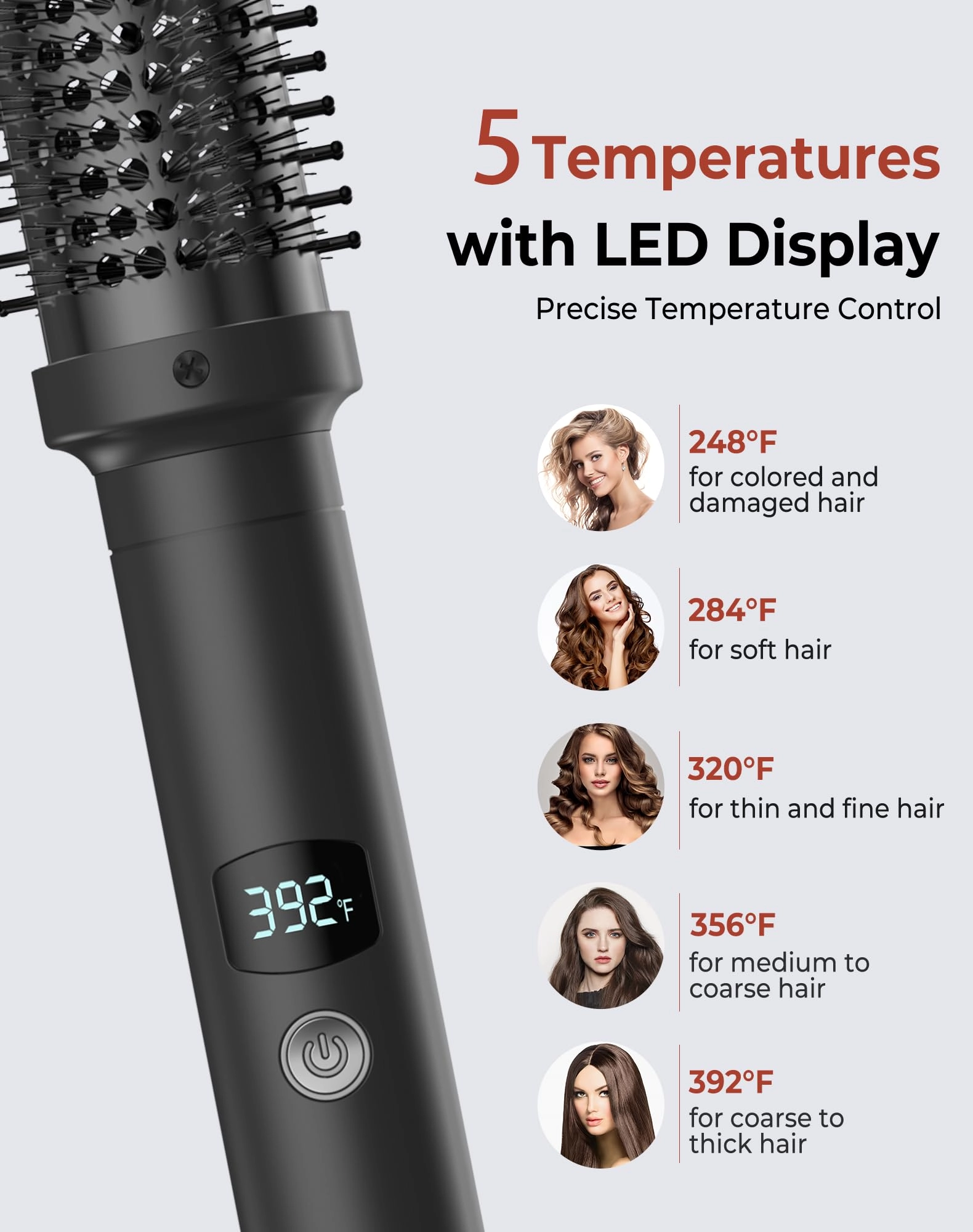 Thermal Brush - Negative Ion Ceramic 9 Temp Dual Voltage