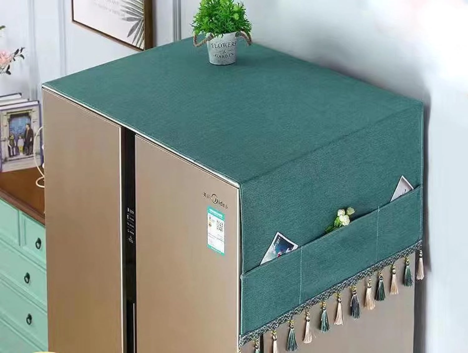 Refrigerator Cover - Cotton Green