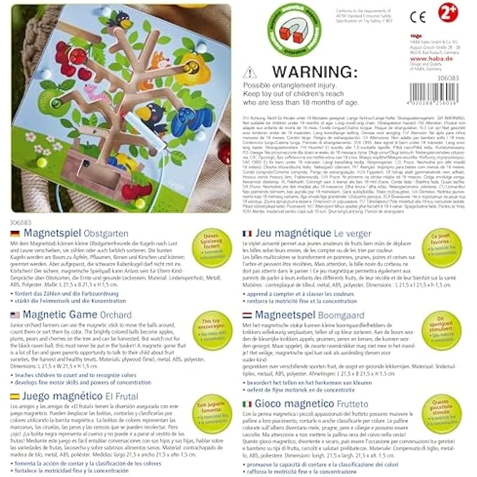 Magnetic The Raven Fruit Teo Game - Multicoloured