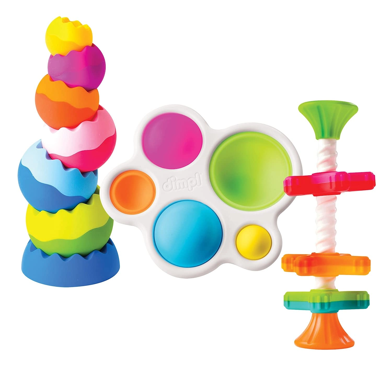 Fat Brain Toy Co. Tobbles + Mini Spinny + Dimpl - 12 months and up 9 piece(s)