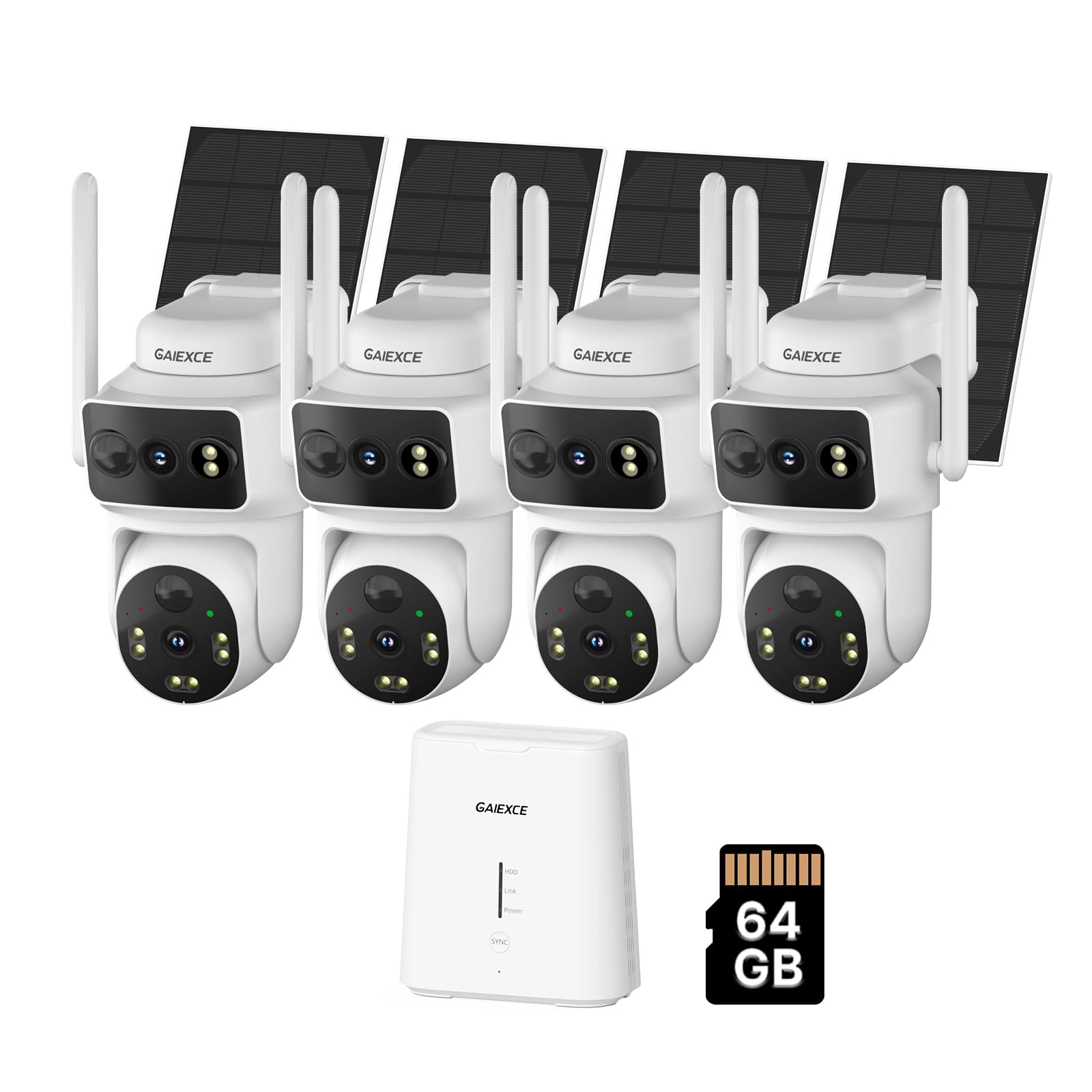 GAIEXCE Solar Security Cameras System