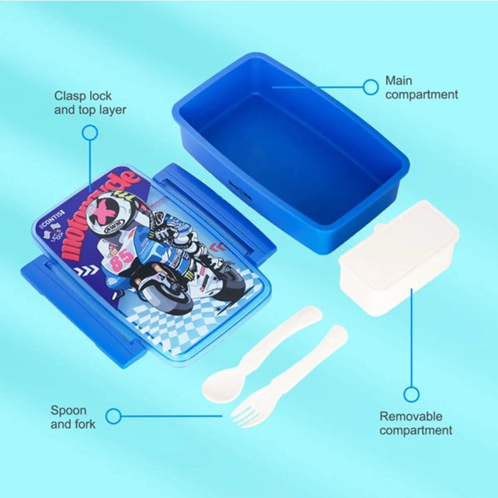 Bento Lunch Box With Spoon And Fork - Astronaut Blue 1000ml