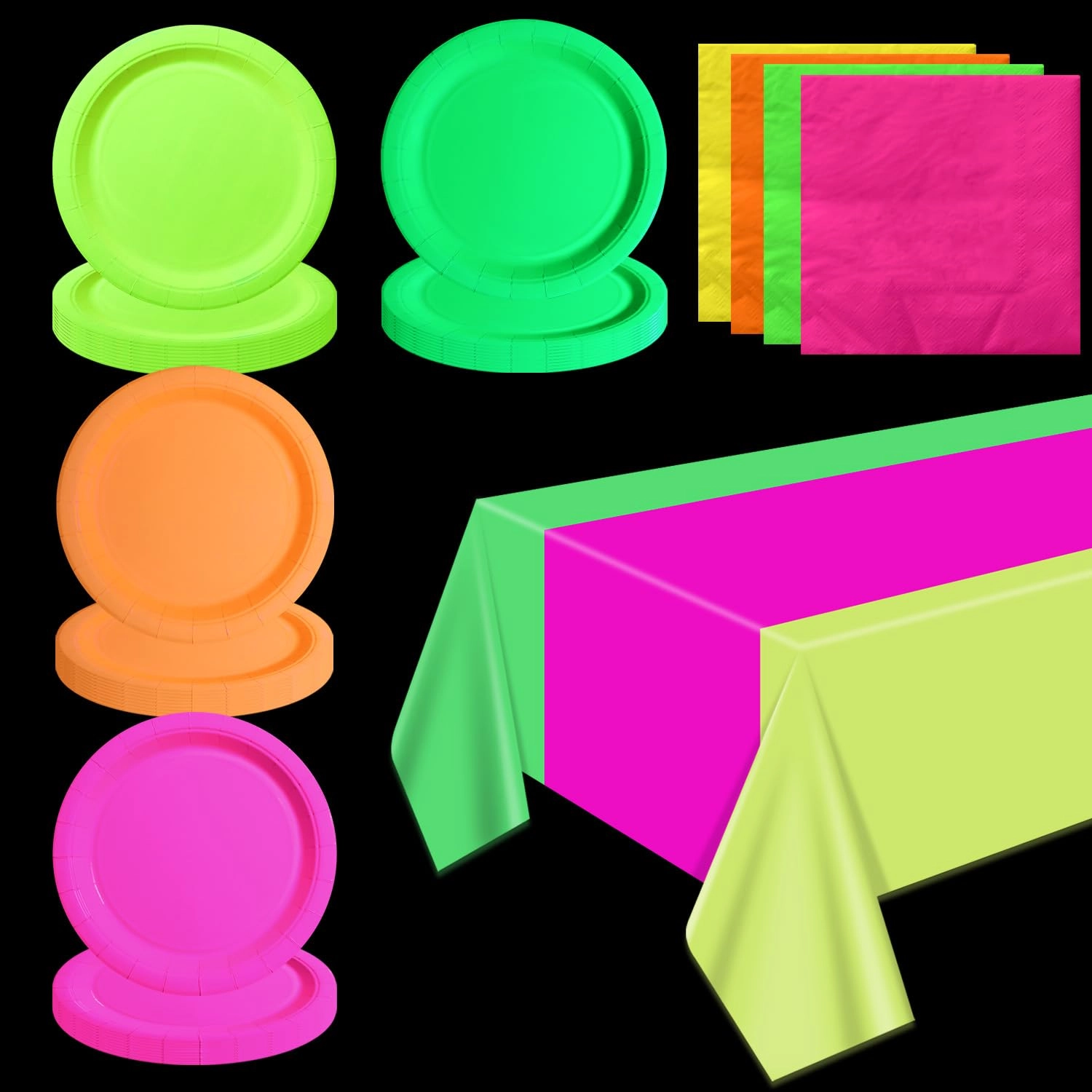 Glow Party Supplies Plates - 81 Birthday Glow Party Halloween