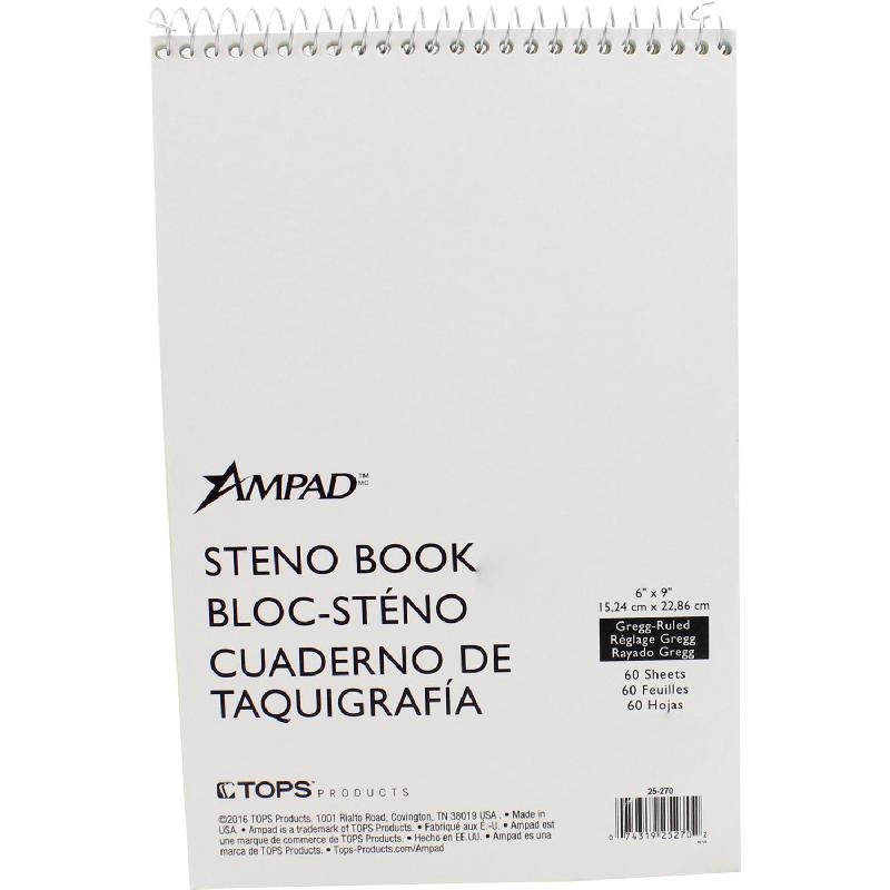Ampad Greentint Steno Notebook 6 X 9 Spiral - Lined 60 Sheets