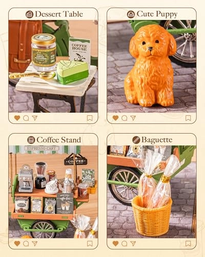 Dollhouse Wooden Aromatic Coffee Trolley