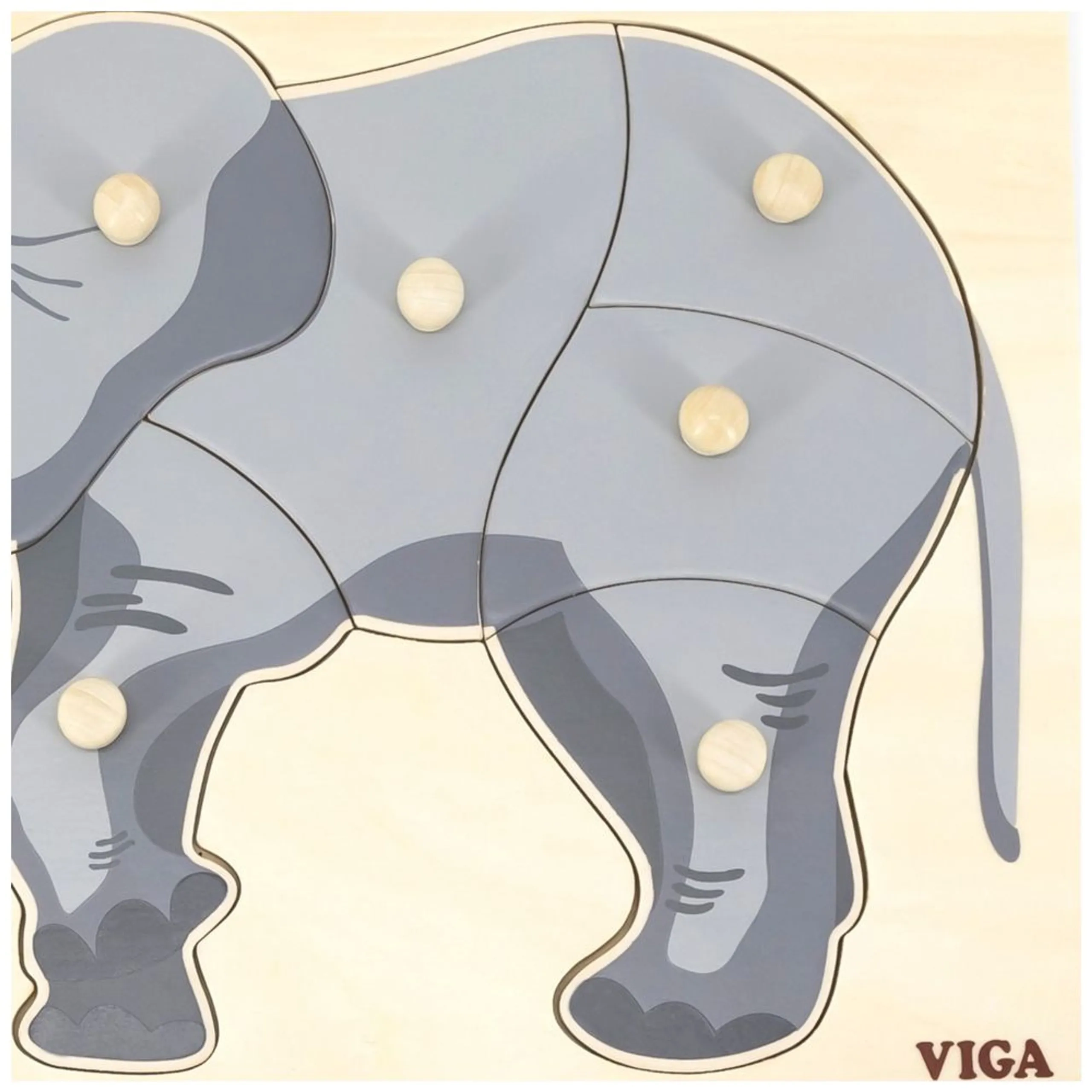 Wooden Puzzle Elephant - 3+ 9 pieces