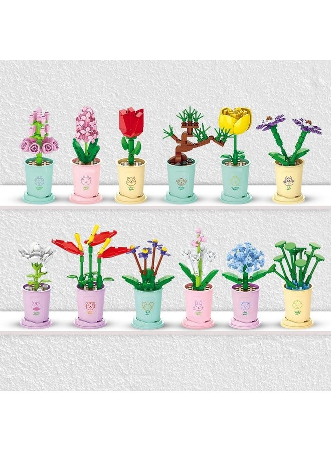 Mini Flower Botanical Building Block Collection - 12pcs