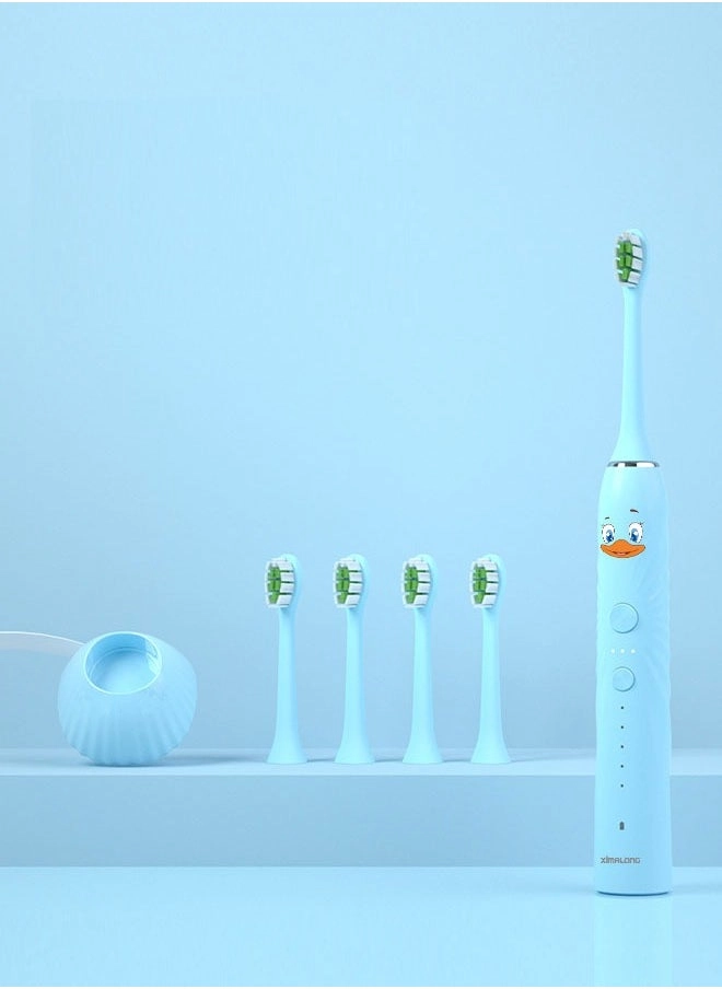 Electric Toothbrush - Super Soft Blue 4 Different Heads
