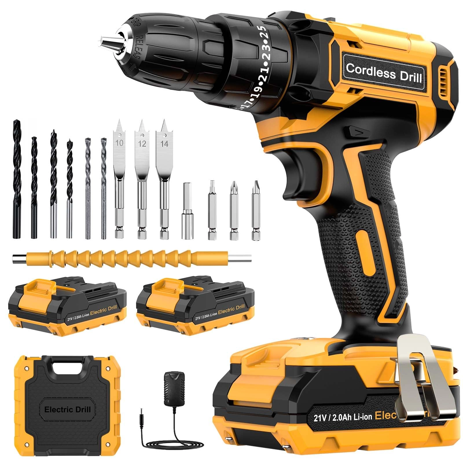 AKZWOXRO Hammer Drill - 2 x 2.0Ah