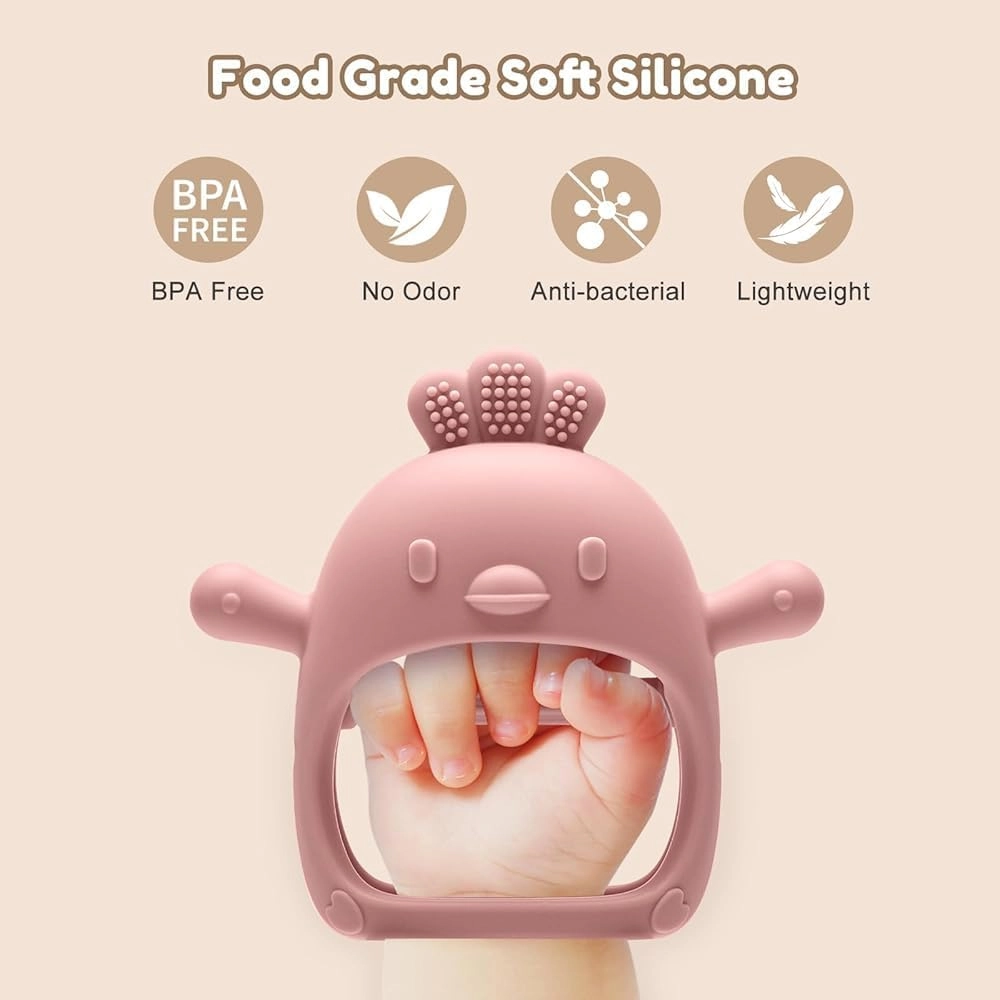 2 in 1 Teether - Beech Wood, Silicone