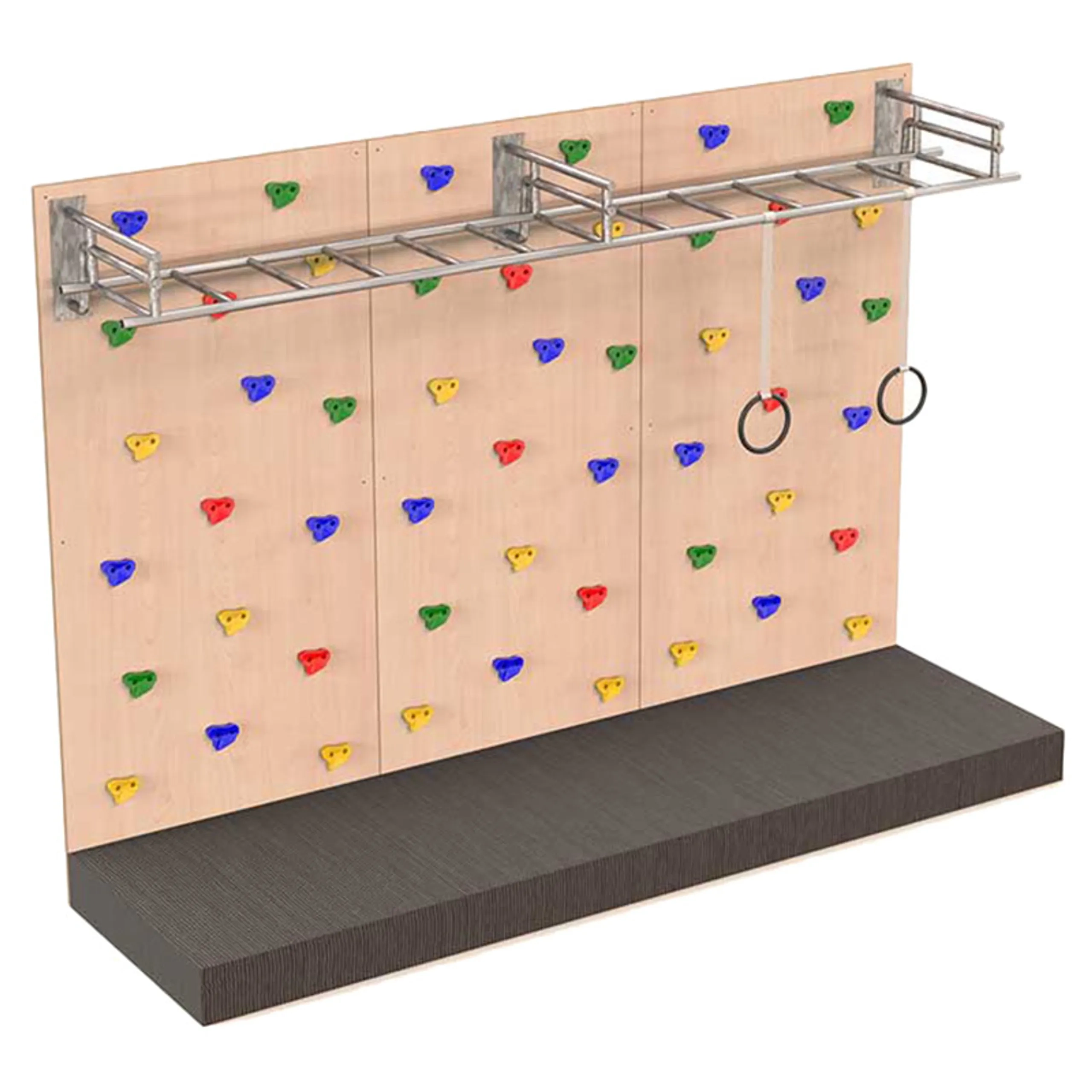 Rock Face Climbing Wall with Monkey Bars - 240 x 120 cm Suitable for 3 to 9 yrs