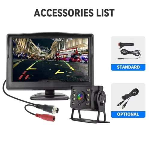 Rear View Camera with Monitor - Night Vision Wired