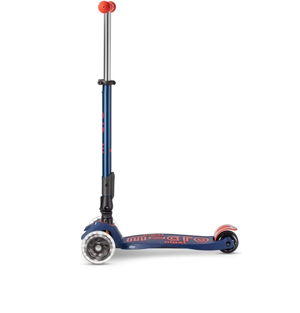 Maxi Deluxe 3-Wheel Kick Scooter – 120/80 mm LED Foldable