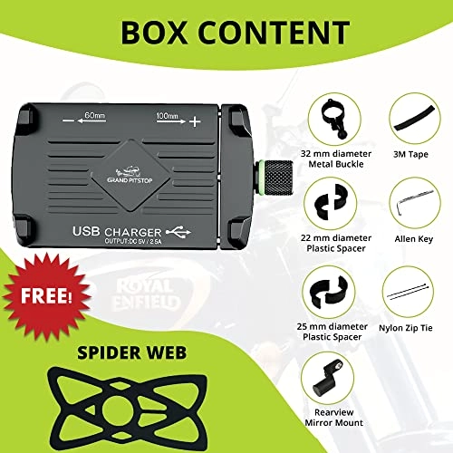 Motorcycle Phone Holder - Compatible with 4" to 6" Phone 360° Phone Protection Aluminium Clamp