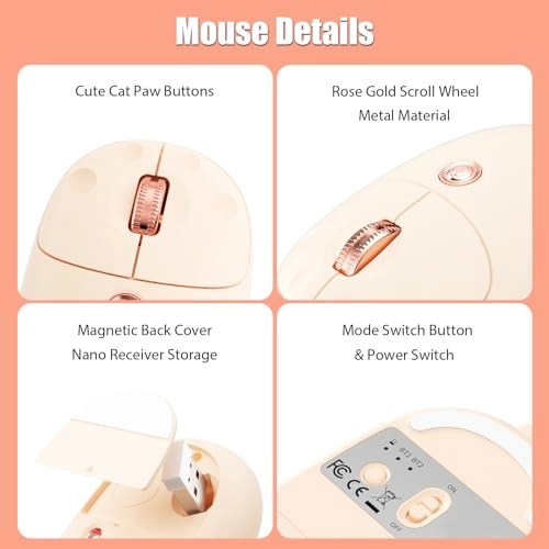 Cute Cat Paw Mouse - 2.4Ghz Wireless Bluetooth