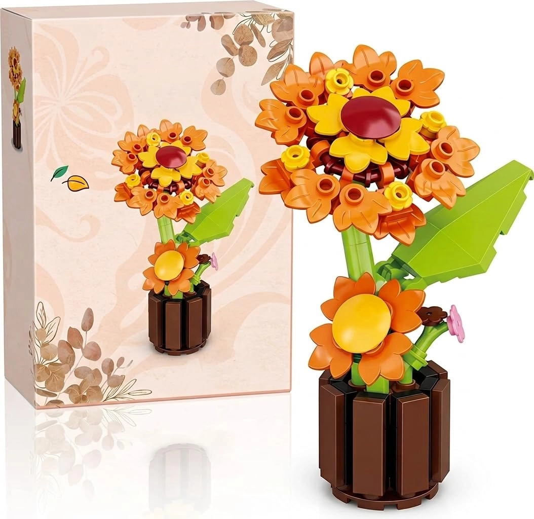 Sports Toy Car Sunflower Building Blocks Set - Sunflower 90 pcs