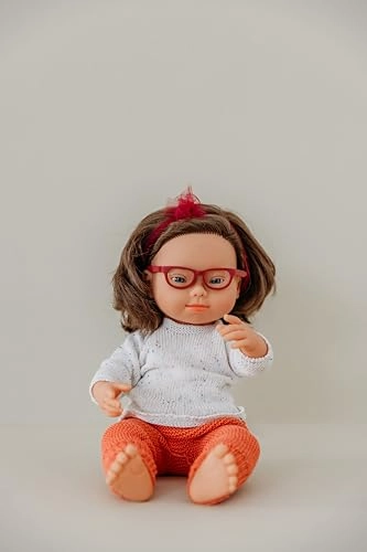 Baby Doll with Down Syndrome - 38 cm Vinyl with Glasses