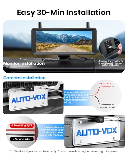 Dual Camera Car Reversing Camera System - Night Vision Wireless 1080p