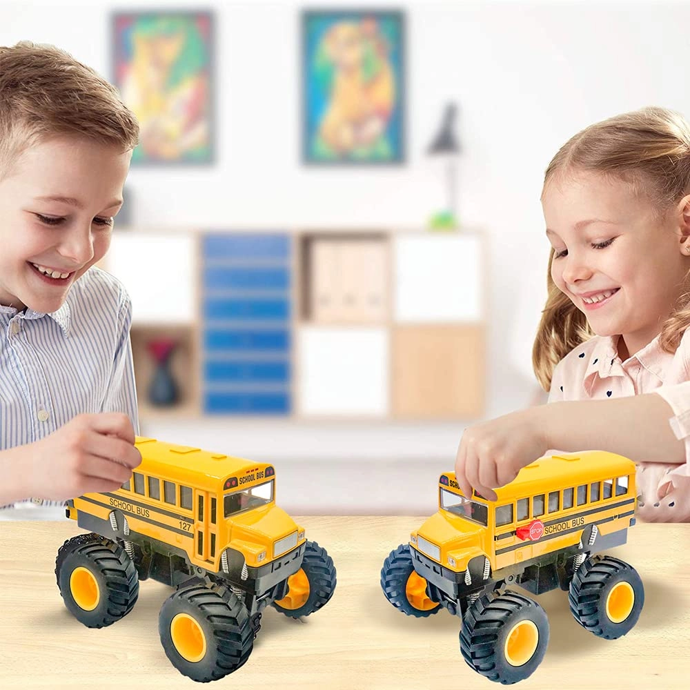 Pullback School Bus - 1:18 2 pcs