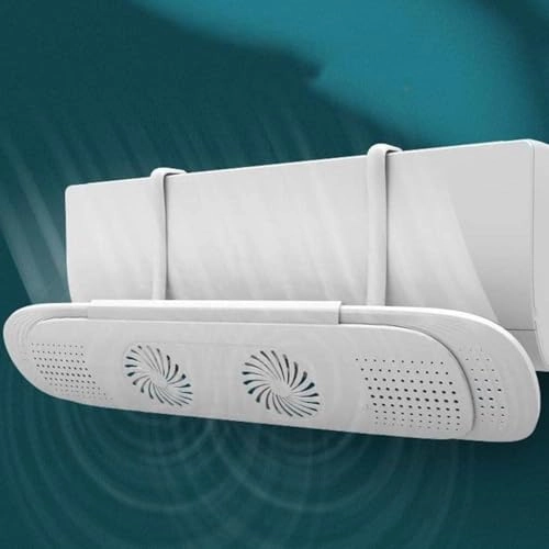 Air Conditioner Deflector - Dual Fans Foldable Adjustable 74 to 102 cm