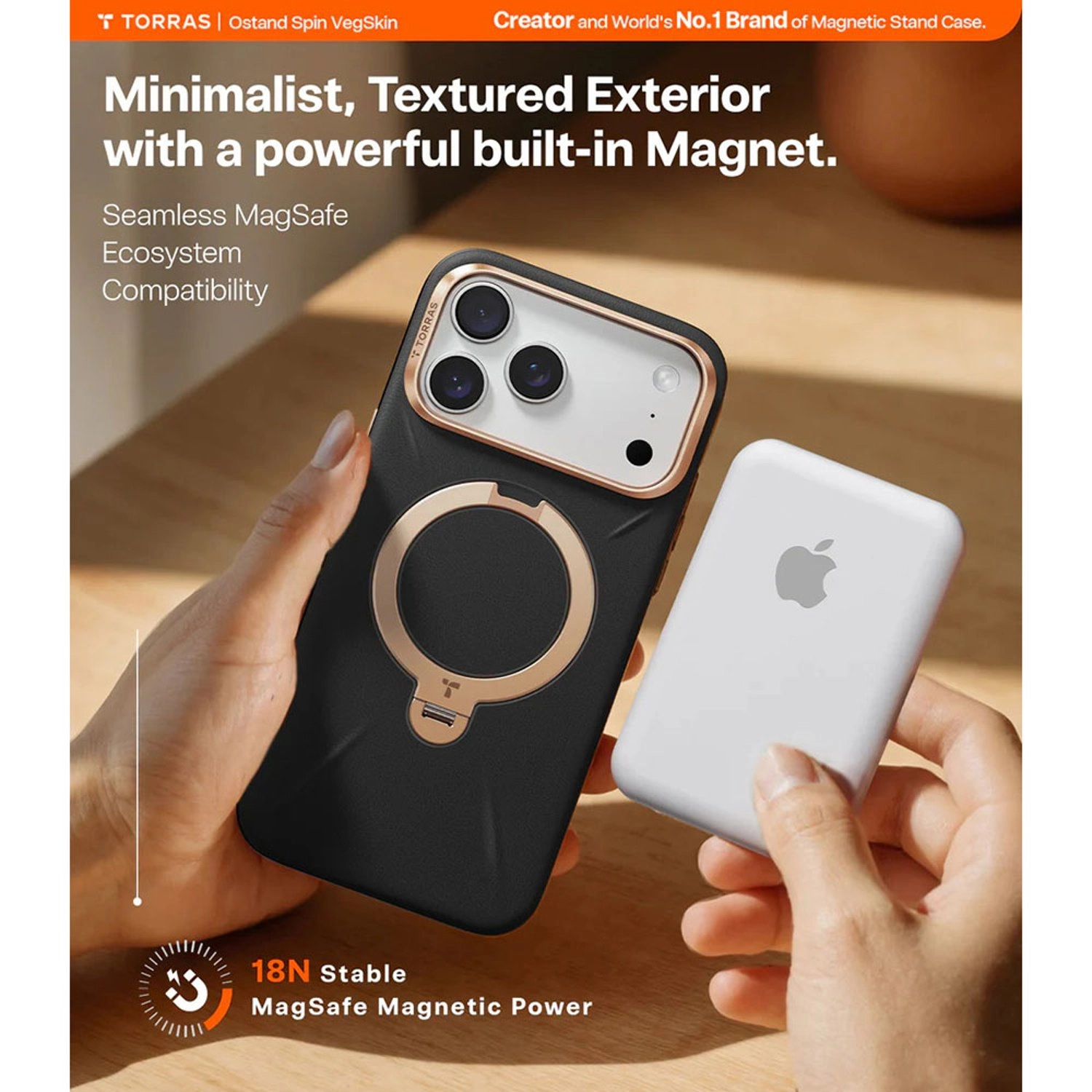 Ostand Spin VegSkin Case with MagSafe for iPhone 17 Pro Max