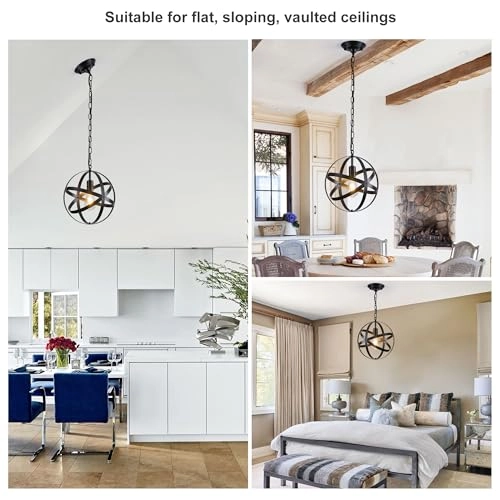 Ceiling Pendant Light - 1-Light Semi Flush Mount Adjustable Height