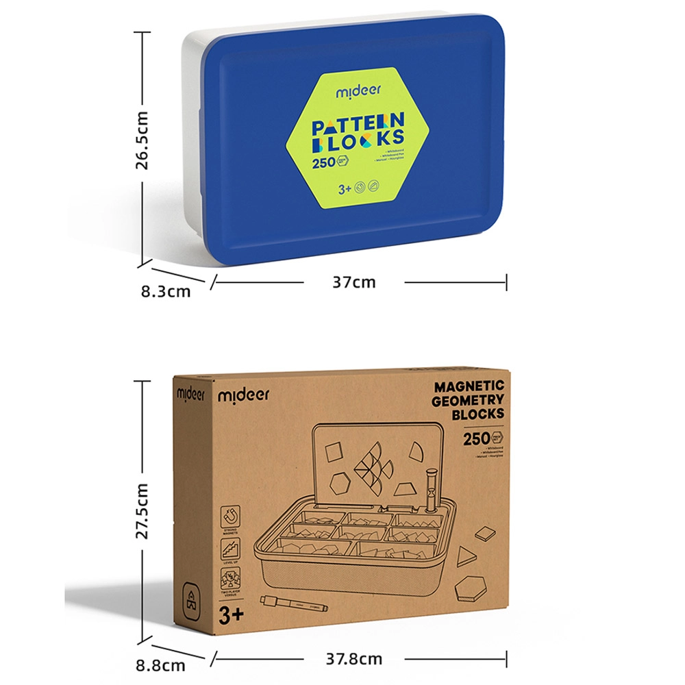 Magnetic Wooden Geometry Blocks - 250pcs