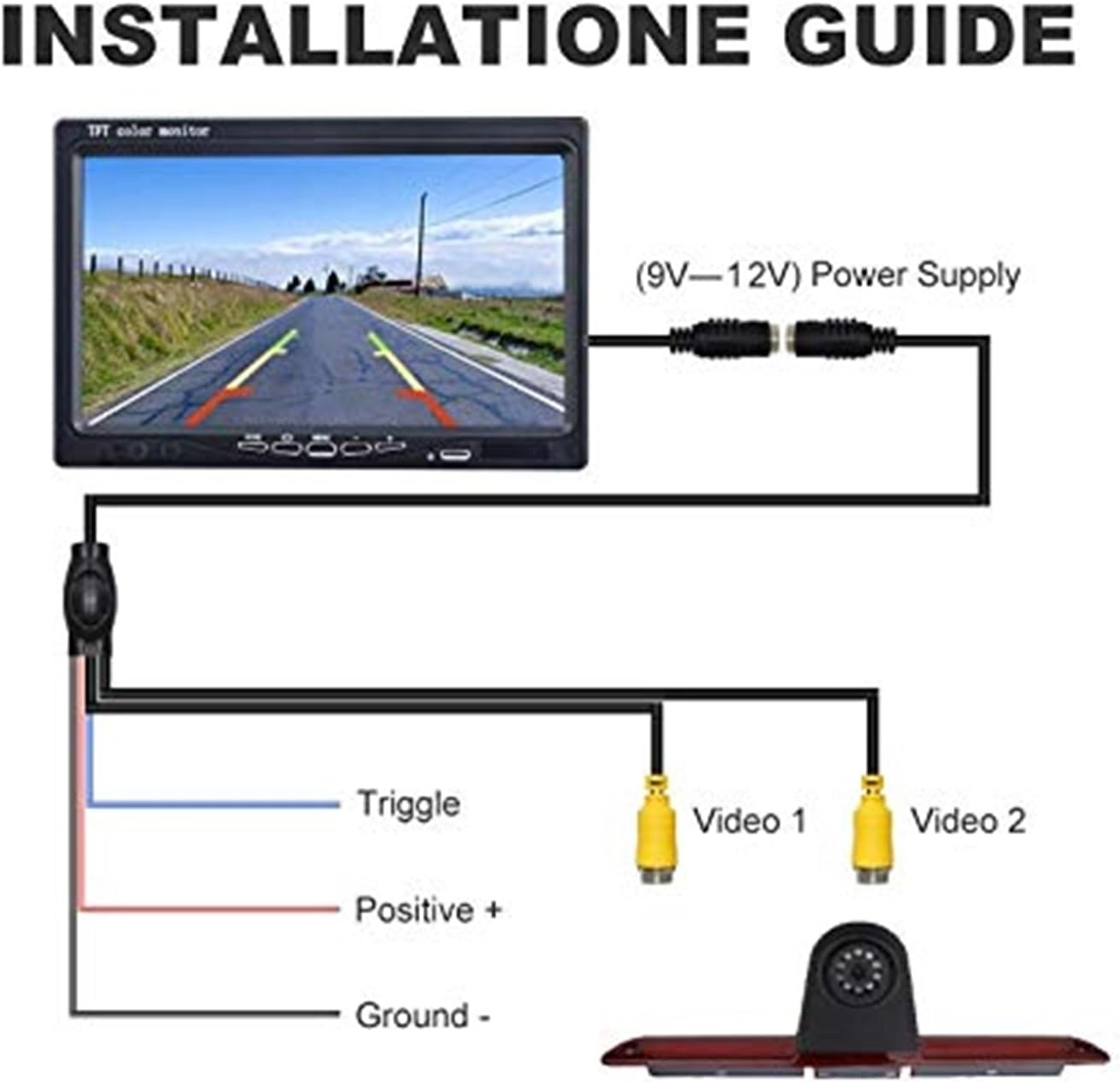 Rear View Backup Brake Light Camera - Night vision High-resolution