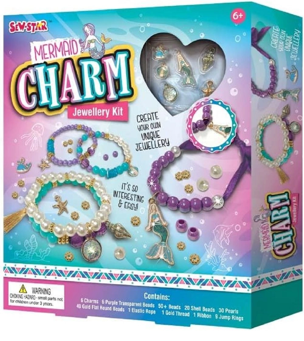 Mermaid Charm Jewellery Kit - 6+ Multi Colour