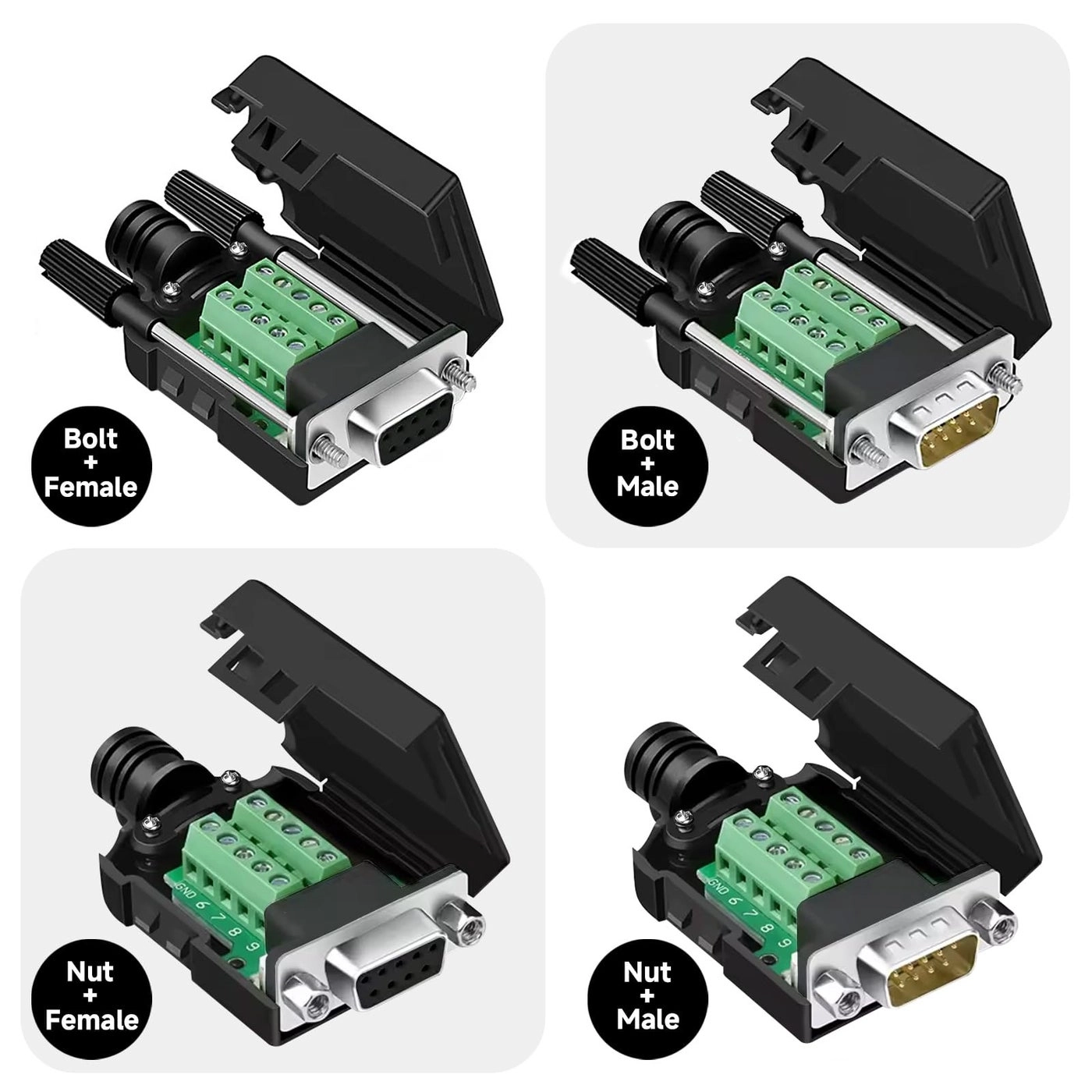 DB9 Breakout Connector - 9 pin RS232 Solderless
