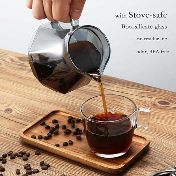Pour Over Coffee Maker - 20 Oz Borosilicate Glass 100 Pcs V60 Paper Filter