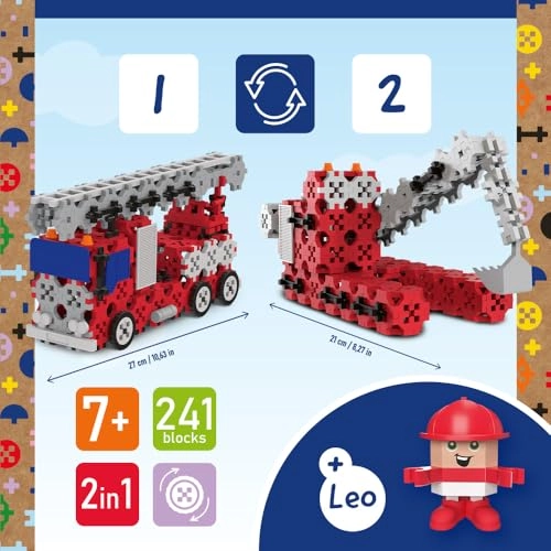 Fire Truck / Crawler Excavator - Leo 241 pcs