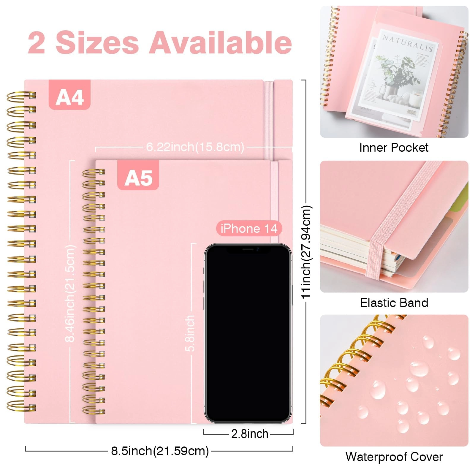 5 Subject Notebook A5 Spiral - Lined 150 Sheets