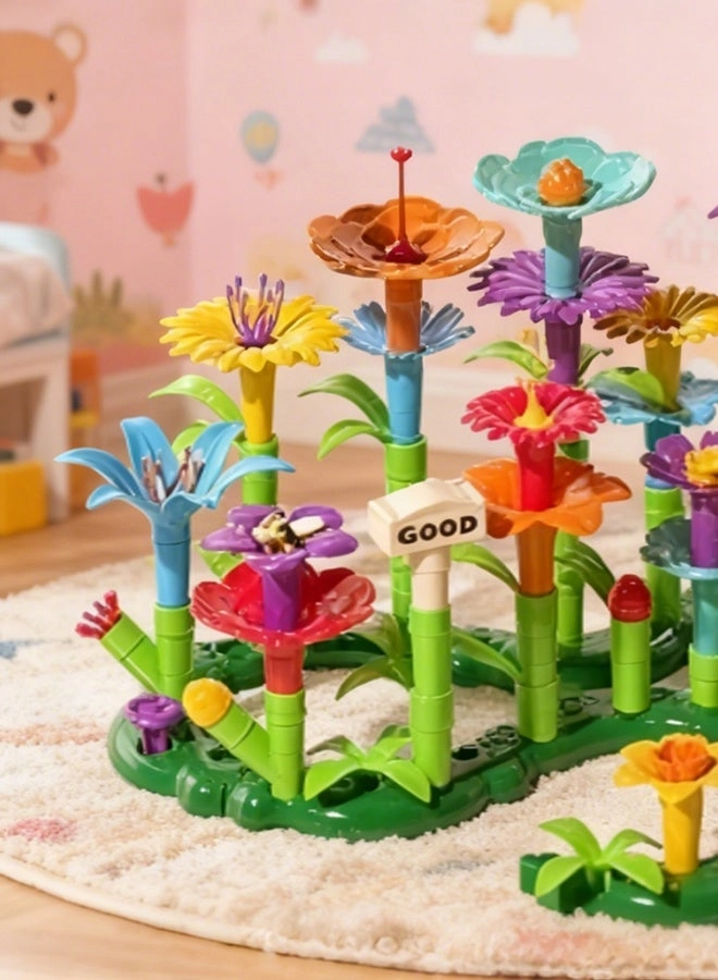 DIY Building Block Floral Garden Puzzle Toy Set - 45pcs
