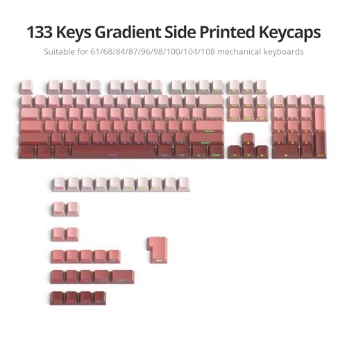 PBT Keycaps - 133 Keys Cherry Profile Double-shot