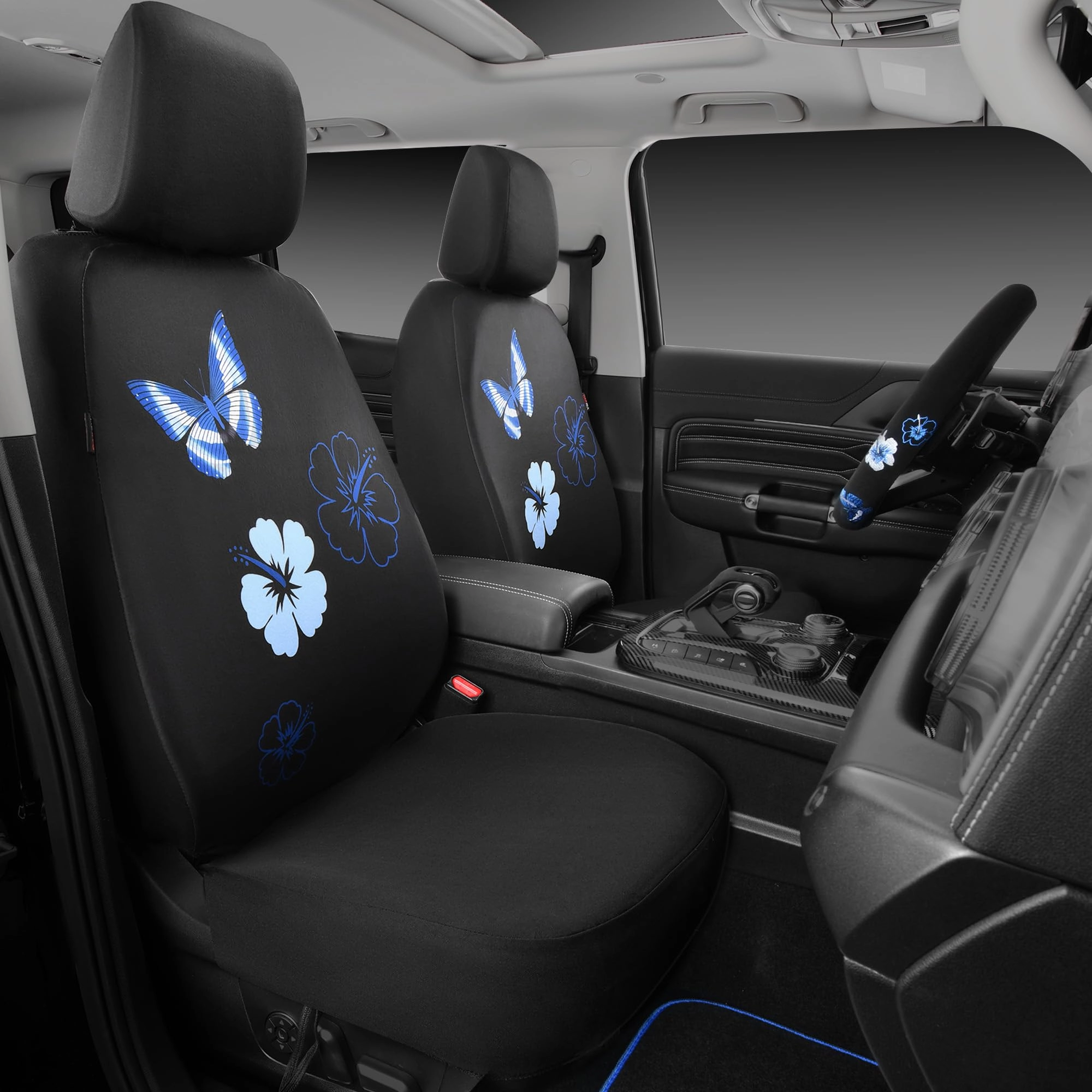 Embroidery Butterfly and Flower Car Floor Mats