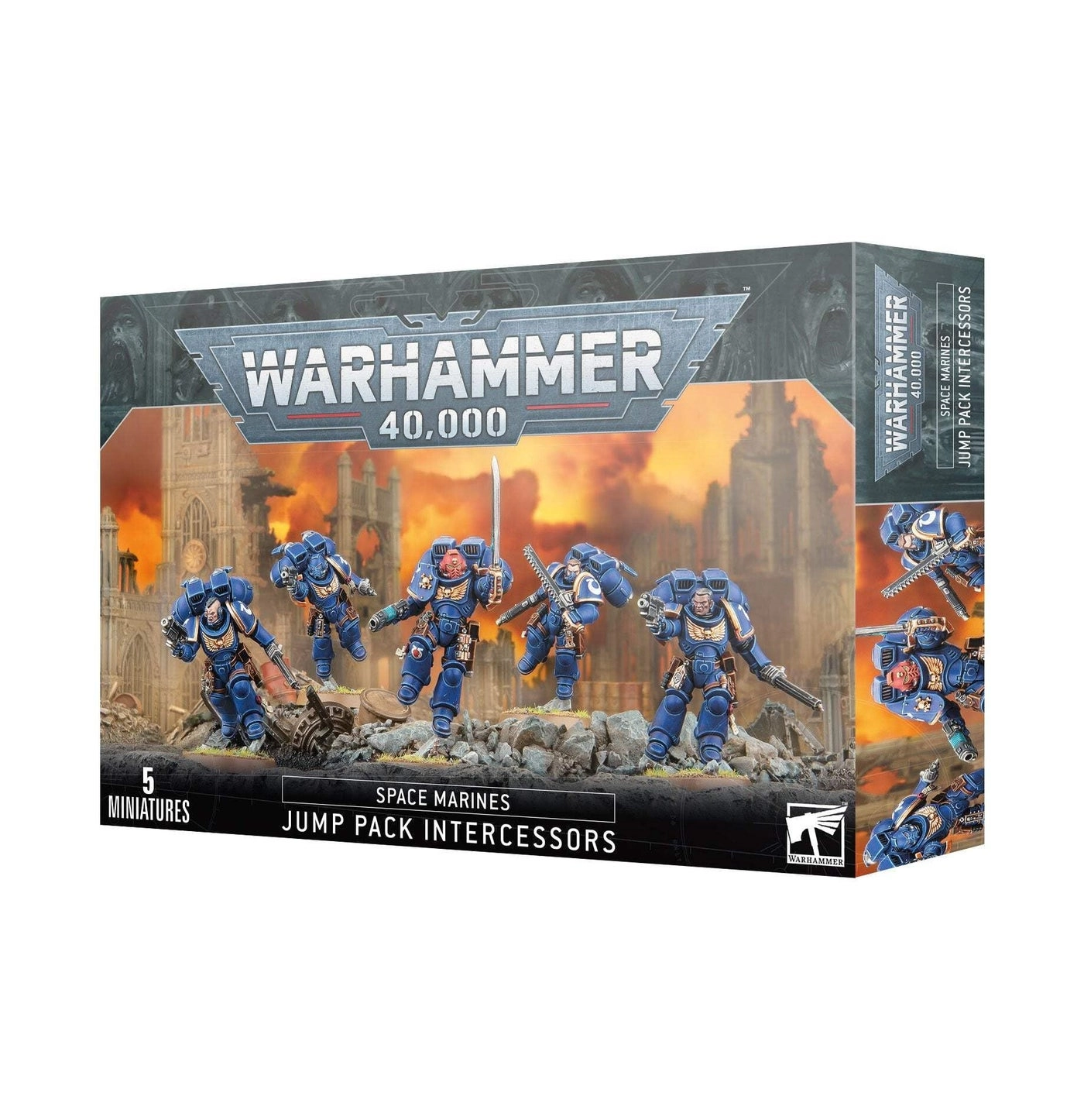 Space Marines: Jump Pack Intercessors - Warhammer 40,000 - 5 miniatures unpainted