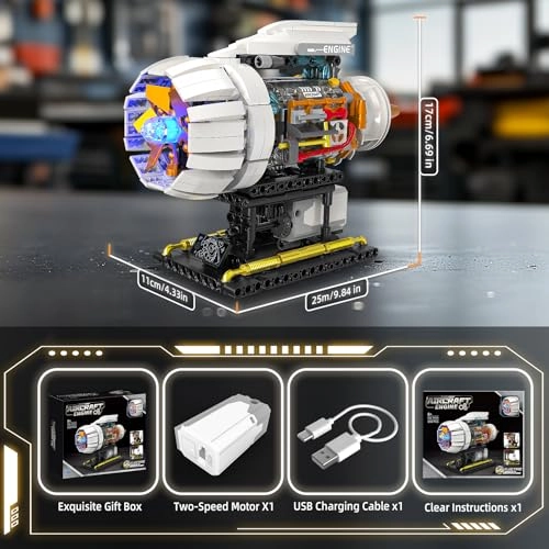 Aeroplane Engine Kit - STEM Mini Engine Model with Motor