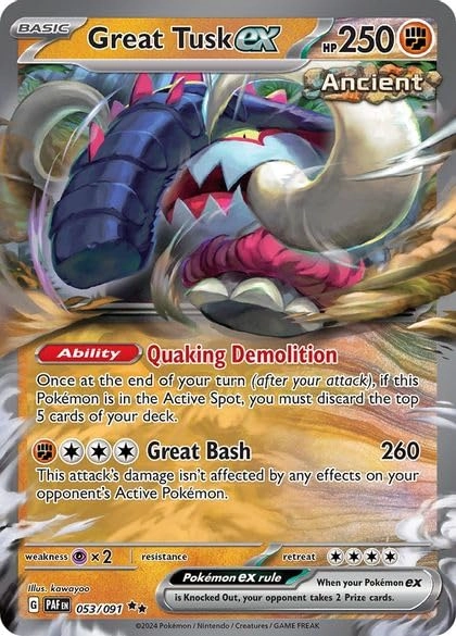 Pokémon Great Tusk ex 053/091