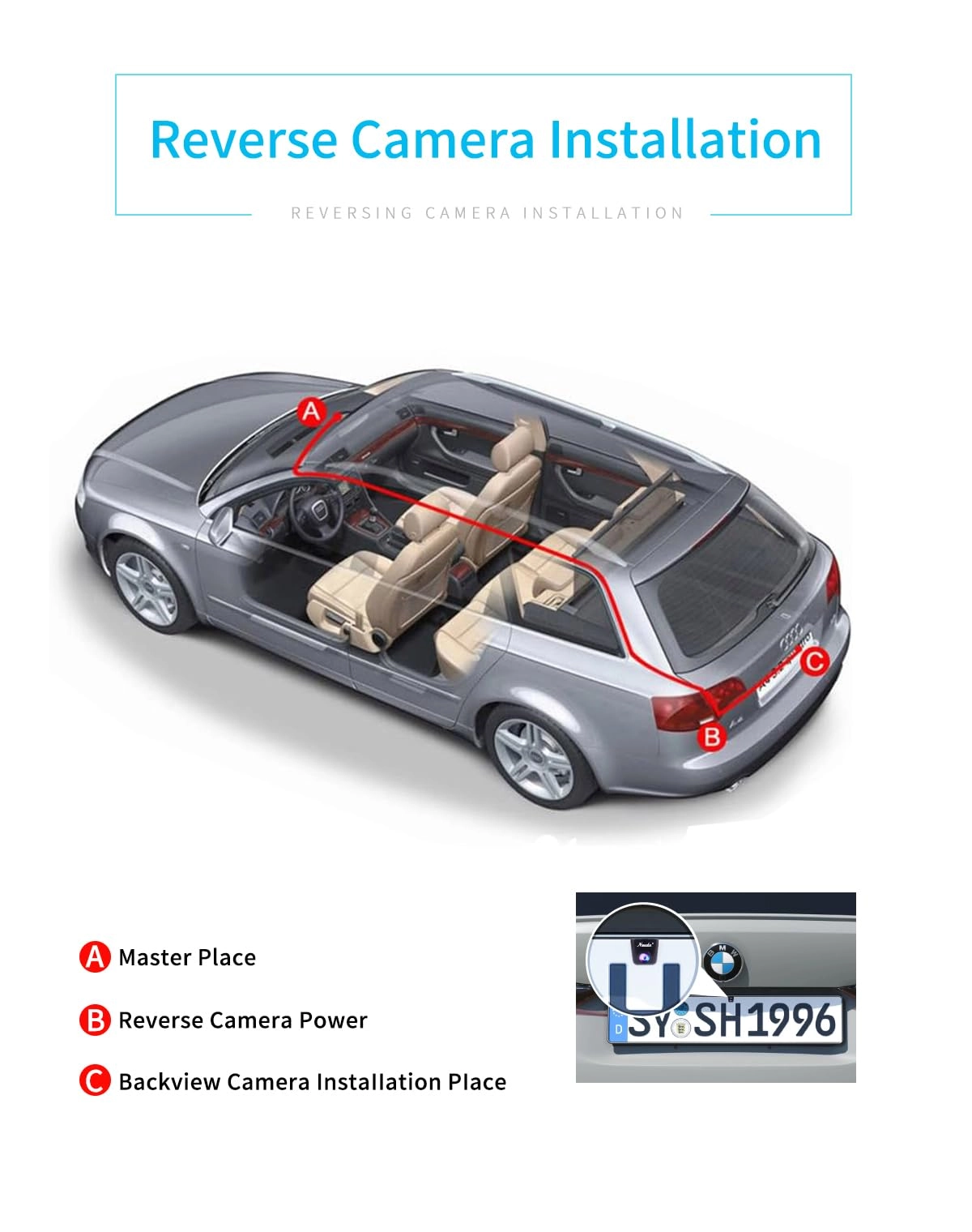 Car Rear View Camera - Night vision 1280*720 pixels