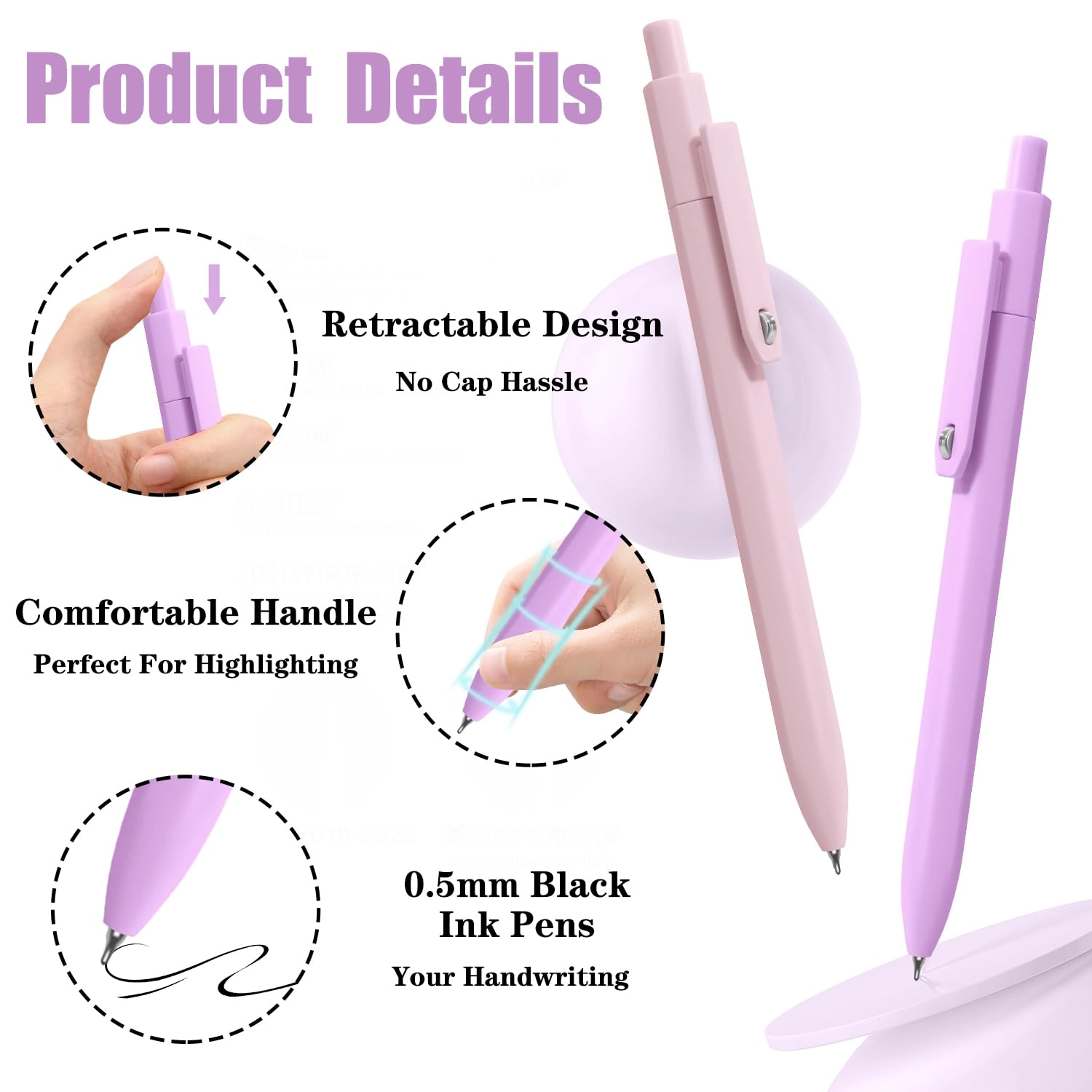 Aesthetic Pens - 8 Pcs 0.5mm