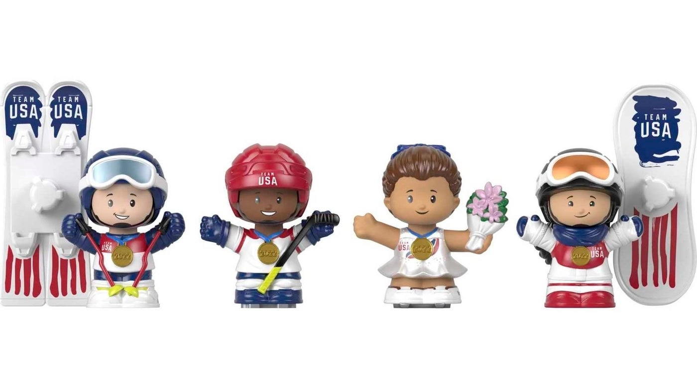 Snowboarder + Hockey Player + Skier + Figure Skater - Team USA - 4 pcs